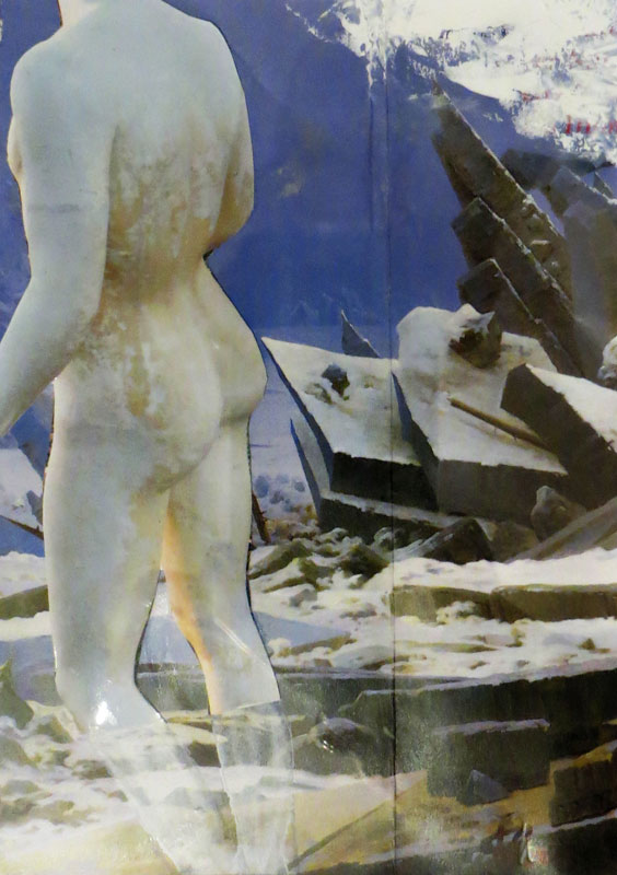 Naked into the iceworld of C.D.F., 2012; Collage 30x24